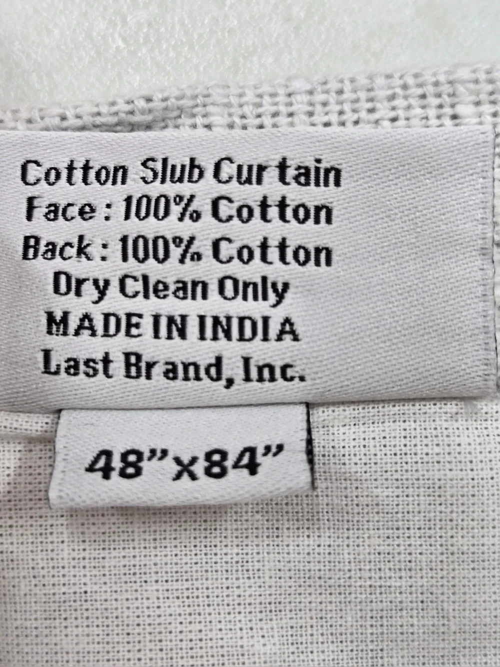 NWT QUINCE 1 panel 48x84 Cotton Slub Curtain Cloud 0737